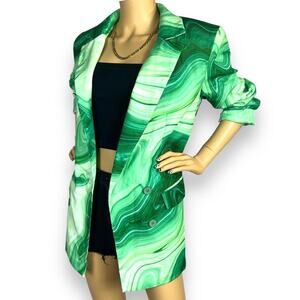 Nwt oversized blazer green marbled